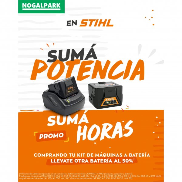 Campa  a stihl suma horas productos a bateria Nogalpark cuadrado