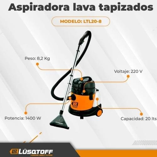 Aspiradora Lavatapizado Lusqtoff 20lts 1400w Polvo/liquido nogalpark